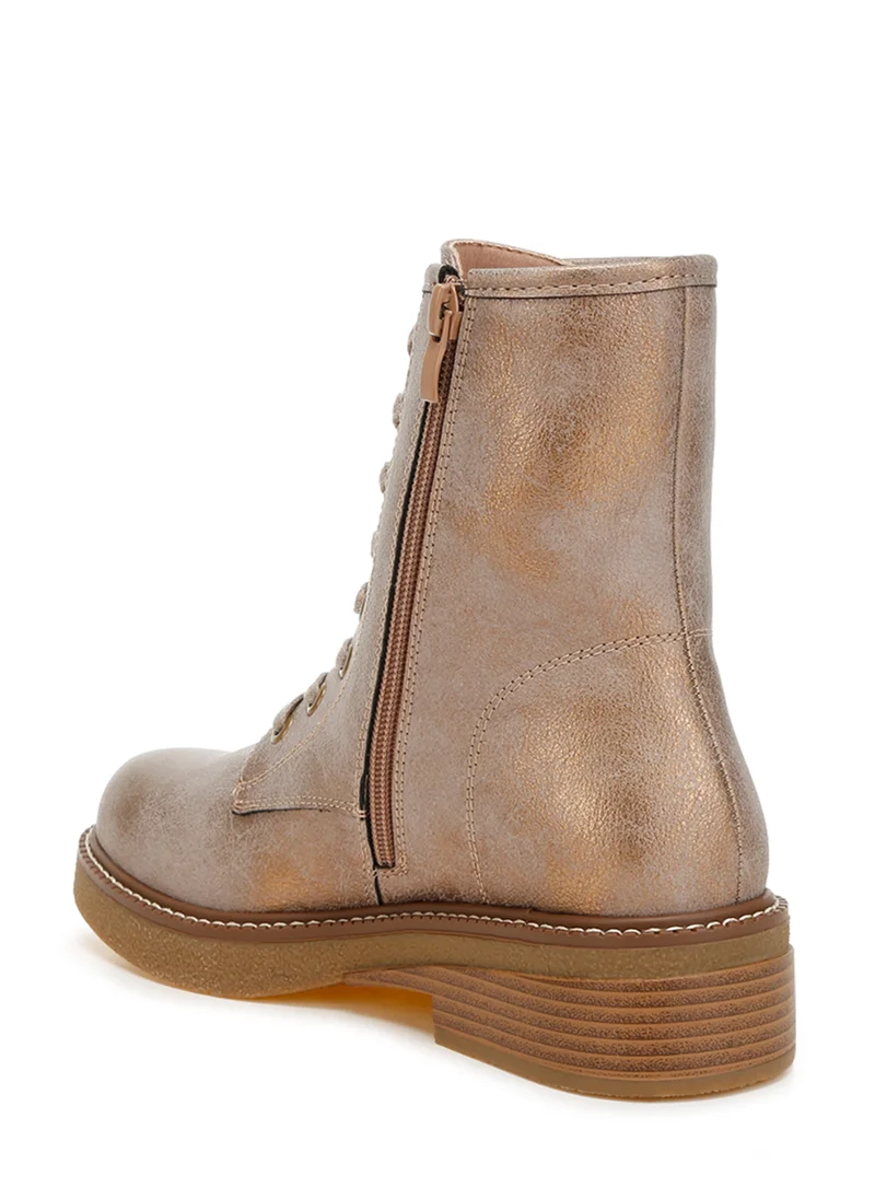 London Rag Faux Leather Lace Up Boots in Tan