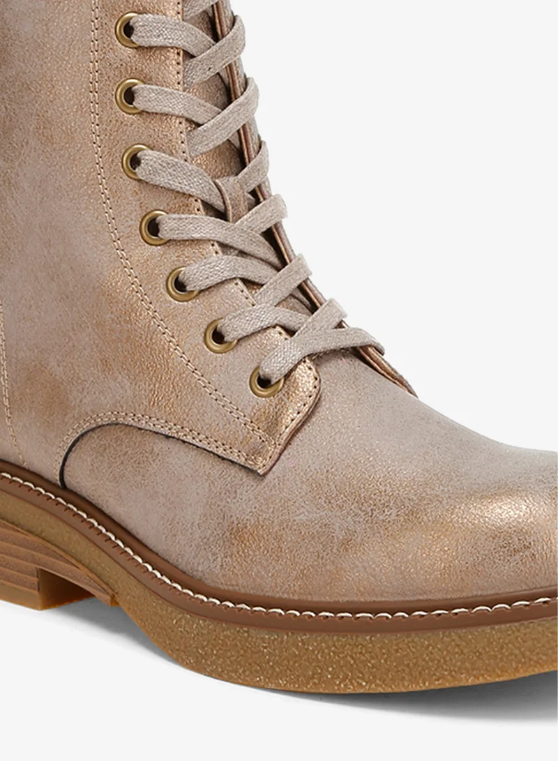 لندن راج حذاء برباط من الجلد الصناعي باللون البني