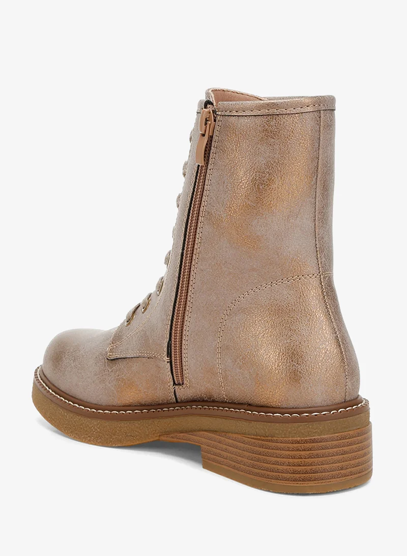 لندن راج حذاء برباط من الجلد الصناعي باللون البني