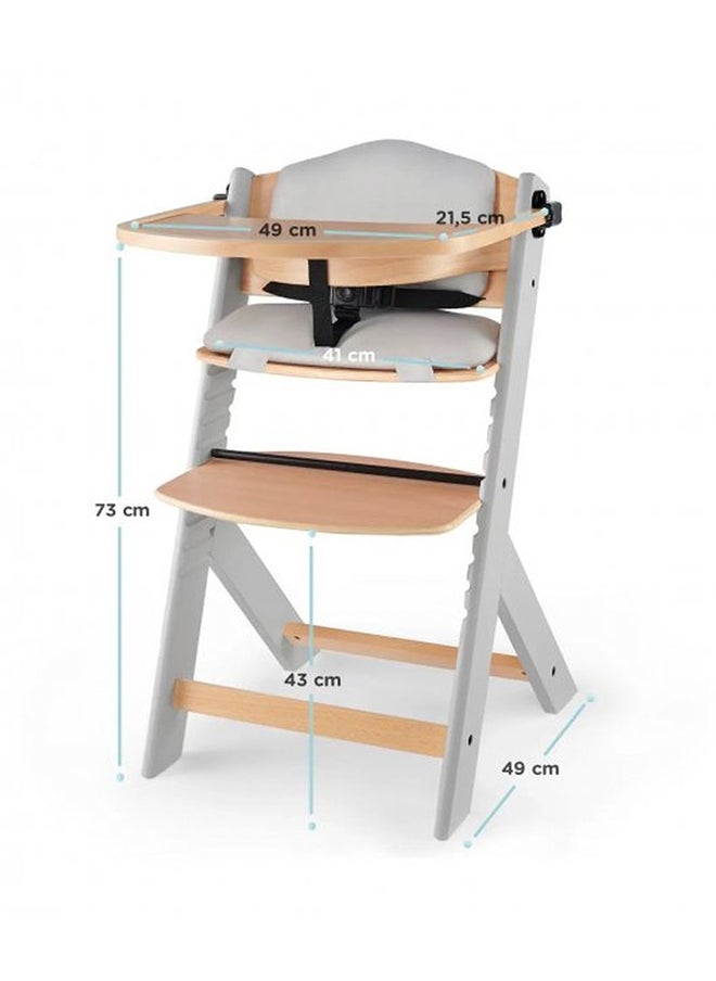 Kinderkraft - Enock Highchair With Pillow - Grey - Image 1