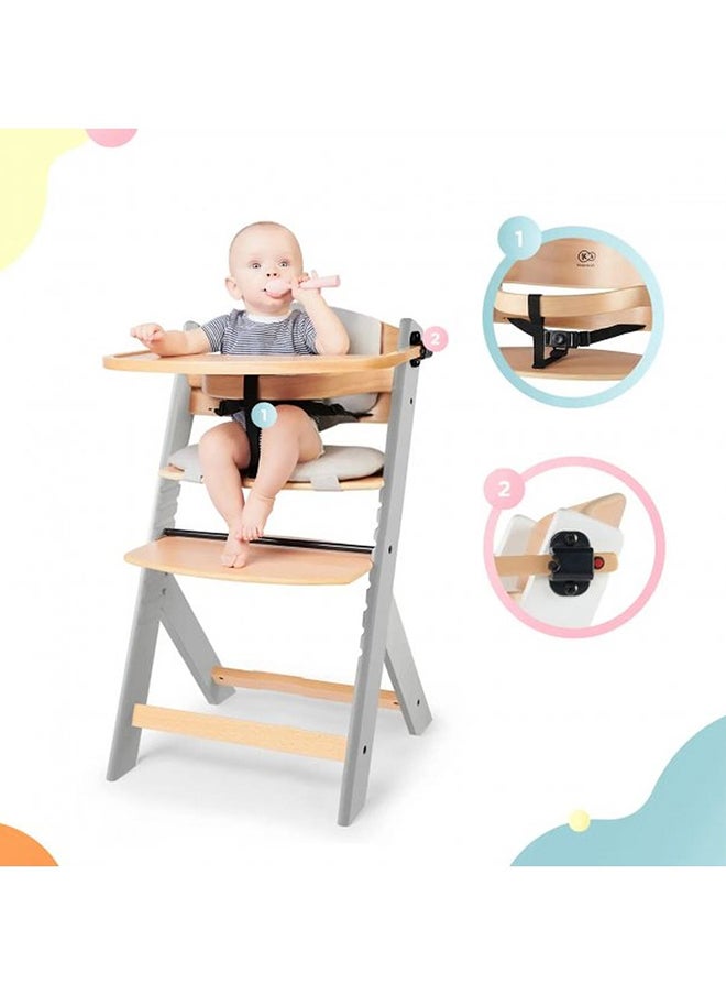 Kinderkraft - Enock Highchair With Pillow - Grey - Image 1