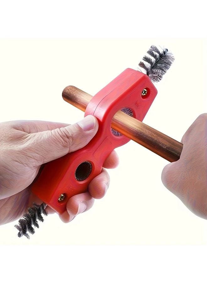 2pcs Heavy Duty Double Head Pipe Brush Steel Wire Deburring Rust Removal Cleaning - Image 2