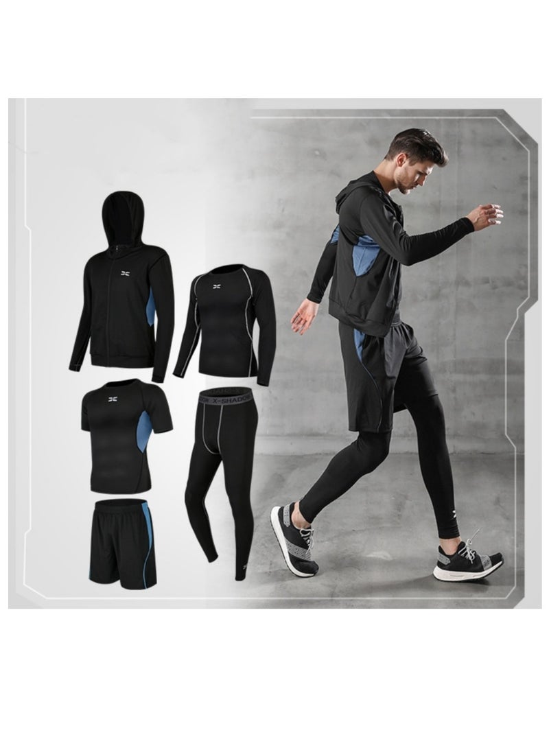 KUYING Men's Fitness Suit Sportswear Quick Drying Set 