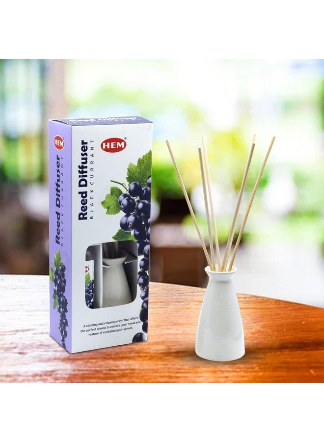 Hem Ceramic Black Currant Reed Diffuser | Long-Lasting Fruity Aroma for Home & Office Decor | Perfect for Relaxation, Ambiance & Gifting | Includes 6 Sticks | Black Currant Aroma Oil (40Ml) - Image 3