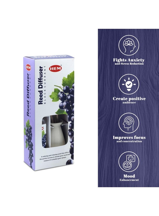 Hem Ceramic Black Currant Reed Diffuser | Long-Lasting Fruity Aroma for Home & Office Decor | Perfect for Relaxation, Ambiance & Gifting | Includes 6 Sticks | Black Currant Aroma Oil (40Ml) - Image 4