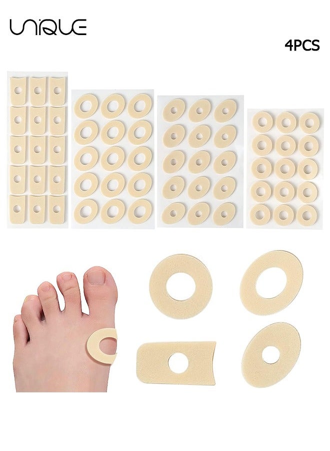 يونيك 60 قطعة مجموعة جص إزالة الذرة بالقدم ، وسائد لاصقة ذاتية العصا للوسادة وتقليل الضغط من النسيج والذرة والبثور والاحتكاكات كعب ووسائد العصا الذاتية ، 4 نماذج - Image 1