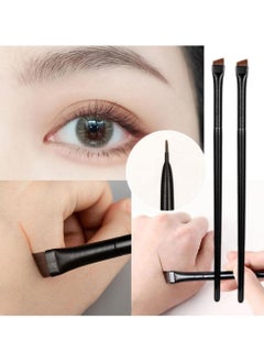 BONITO 2 Pack Eyeliner Brush, Angled and Fine Point Brushes for Precise Makeup Application - Flat Brush Makeup, Brow and Eyeliner Tools  - Image 2