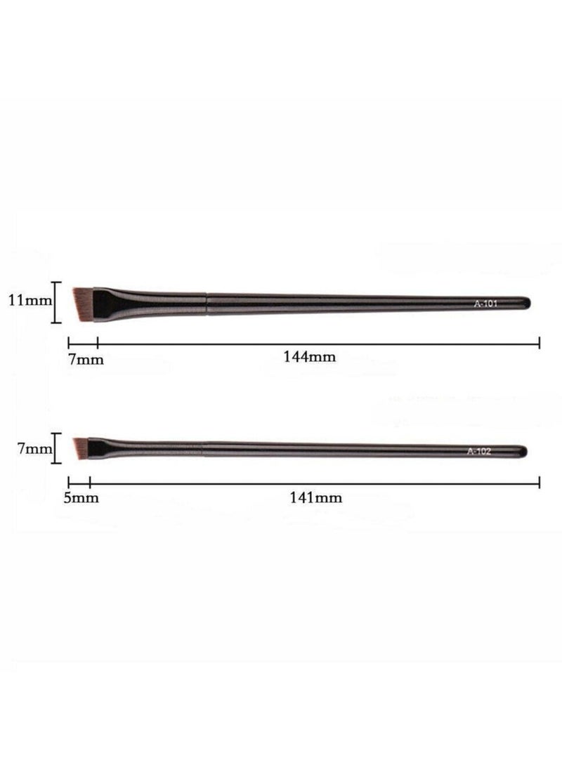 BONITO - 2 Pack Eyeliner Brush, Angled and Fine Point Brushes for Precise Makeup Application - Flat Brush Makeup, Brow and Eyeliner Tools - Image 1