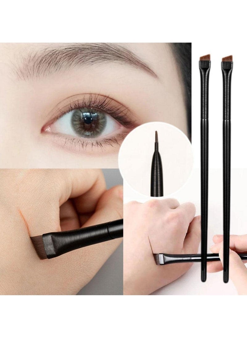 BONITO - 2 Pack Eyeliner Brush, Angled and Fine Point Brushes for Precise Makeup Application - Flat Brush Makeup, Brow and Eyeliner Tools - Image 1