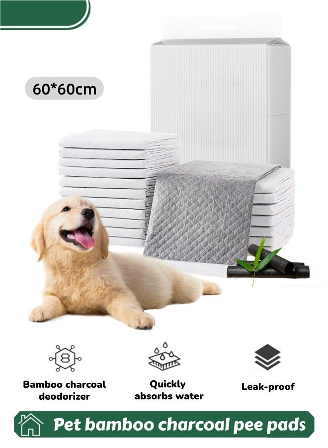 Pet Charcoal Pee Pads - L 60*60cm,Pet Training Pads,Charcoal Puppy Pads,6 Layers Super Absorbent & Leak-Proof & Quick Dry Pee Pads, Training Pads,Disposable Puppy Pads for Puppies Cats Rabbits Pet - Image 1