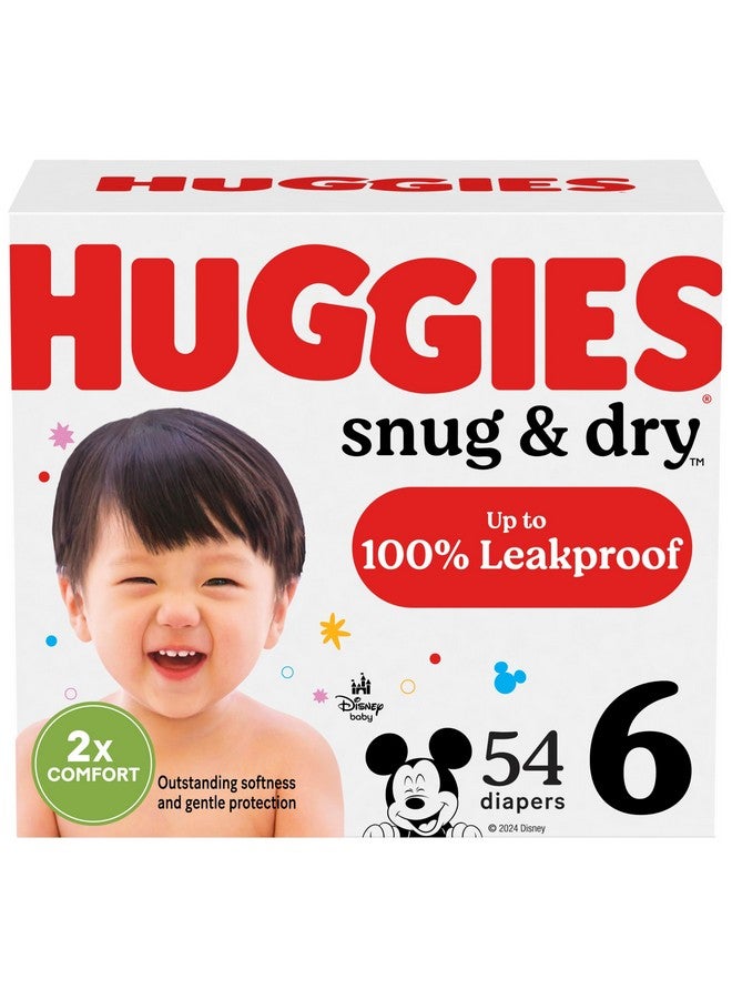 هجيز حفاضات هجيز مقاس 6، حفاضات أطفال دافئة وجافة، مقاس 6 (35+ رطل)، 54 قطعة، قد تختلف العبوة - Image 1