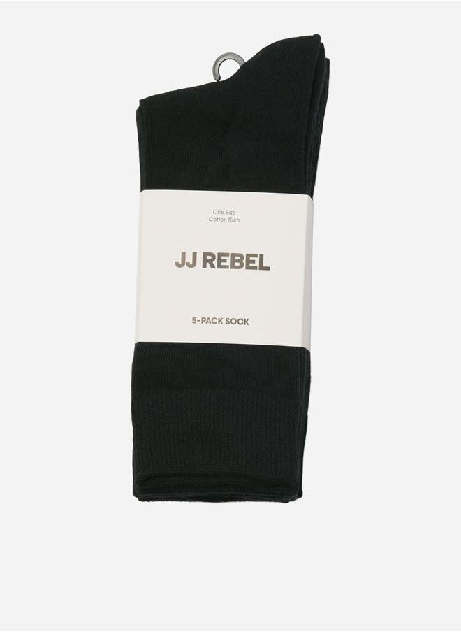 JJ Rebel by Jack & Jones Pack of 5 - Logo Detail Socks  - Image 2