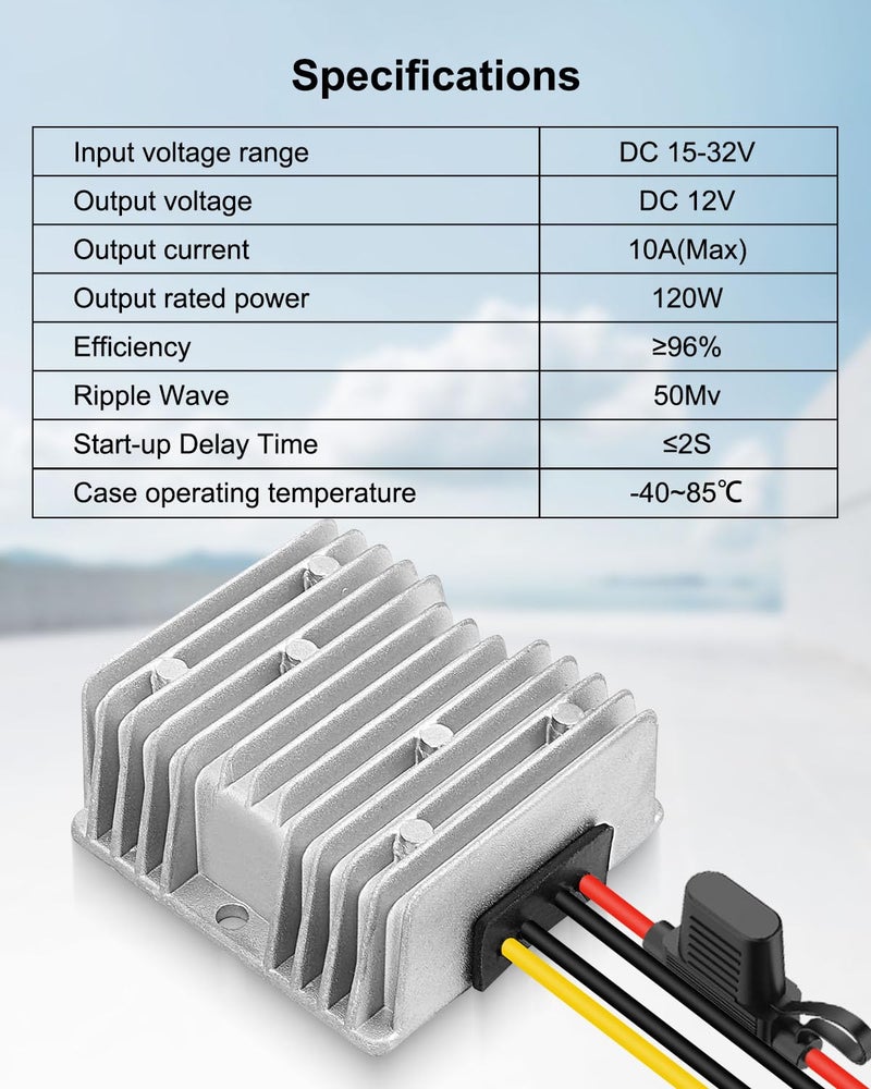 UTKFHT 18V to 12V Step Down Voltage Converter Compatible with Milwaukee M18 18V Battery, DC Voltage Regulator 15A MAX 120W Power Wheel Battery Adapter, Step Down Converter with Upgrade Low Voltage Protection - Image 3
