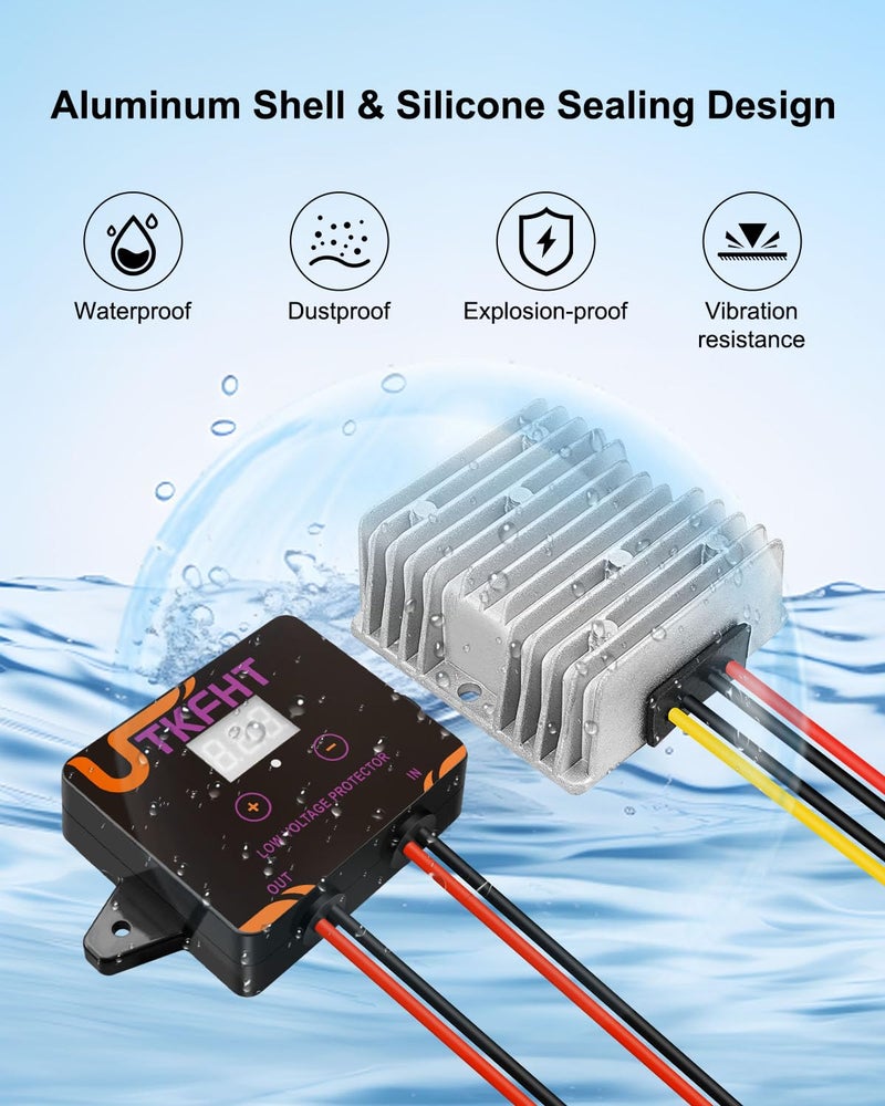 UTKFHT 18V to 12V Step Down Voltage Converter Compatible with Milwaukee M18 18V Battery, DC Voltage Regulator 15A MAX 120W Power Wheel Battery Adapter, Step Down Converter with Upgrade Low Voltage Protection - Image 5