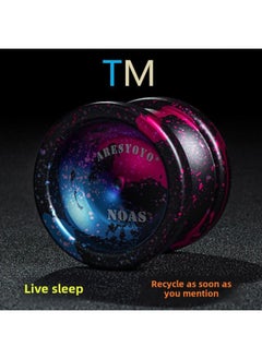Yo-Yo Game Special Yo-Yo Professional Firepower Junior King Senior Professional Children Sleep-Color:Tm Black, Pink And Blue (live Sleep Model) Ball Recycling-Specifications:Yo-yo + Gloves + 10 Ropes + Spare Bearings