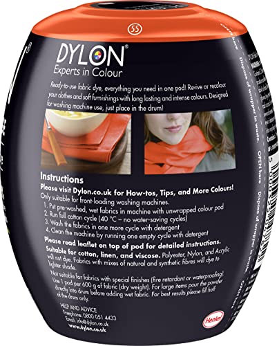 DYLON بود صبغة قماش لغسالة ديلون للملابس والأثاث الناعم، برتقالي فريش - Image 2