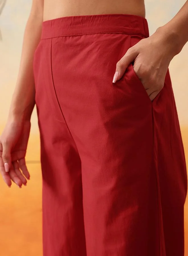 STREET 9 Red Beaded Embellished Shirt and Trousers Co-Ords