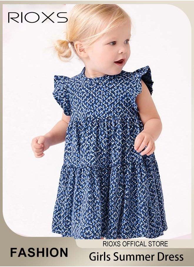 Girls A-line Dress, Round Neck Ruffle Sleeve Dress, Wonderful Summer Dresses for Girls, Comfortable to Wear, Suitable for Daily Wear, Vacation and Other Occasions, Great Gift Choice for Girls - pzsku/Z82BD14FE5BD4841B8295Z/45/_/1725007708/d8cc7298-82bc-4513-be35-e4fec9b24170