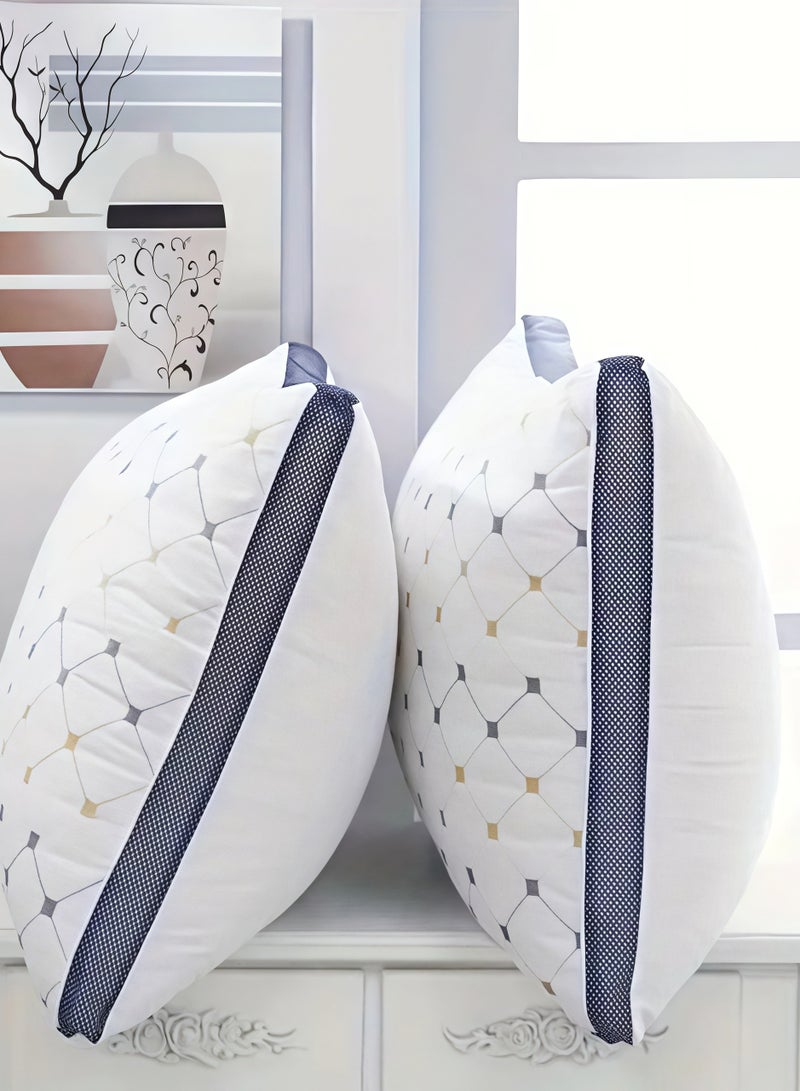 Luxury hotel quality neck pillow - breathable, suitable for side and back sleeping, skin friendly fluffy design, breathable, machine washable polyester fiber, with decorative embroidery, zipper closure, all season comfort, neck support  - Image 2