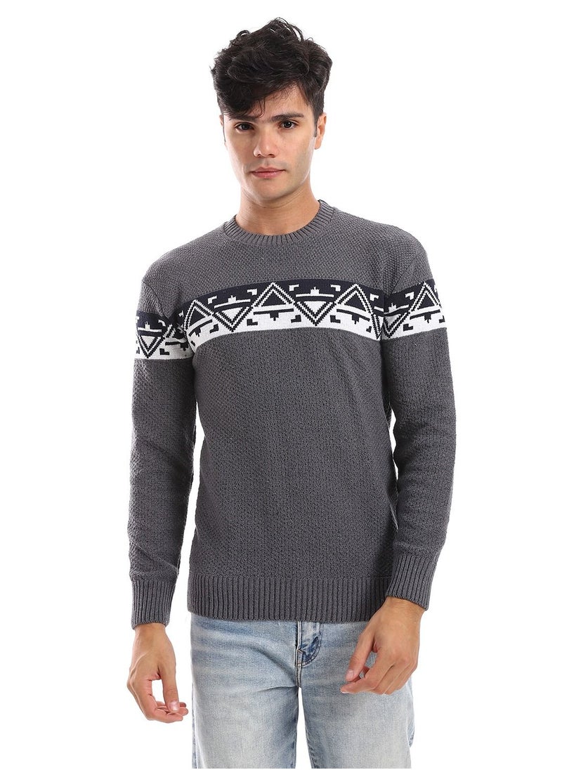 Caesar Wool Mens Pullover With Multi Design  - Image 1