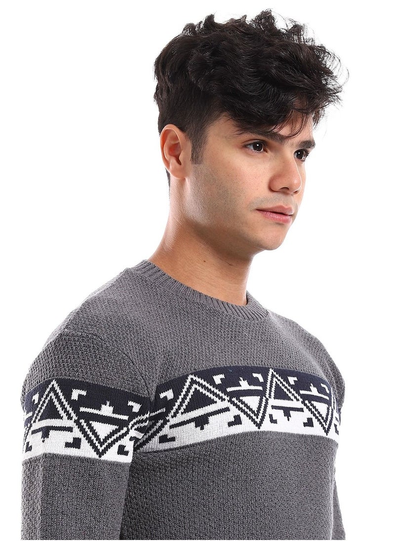 Caesar Wool Mens Pullover With Multi Design  - Image 3