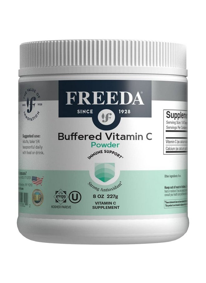 Freeda Vitamin C Buffered Vitamin C Powder Kosher Powerful Antioxidant Immune Support Sensitive Stomach Vitamins C Drink Calcium Ascorbate Sugar Free Vitamin C Vit C Supplement (8 Oz)  - Image 1