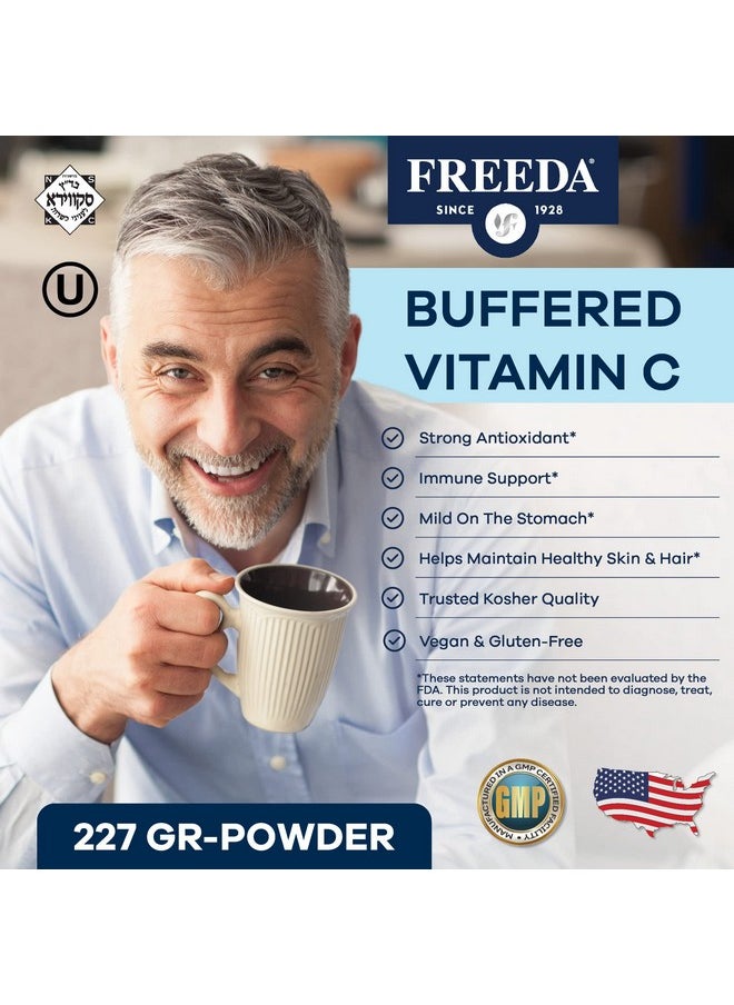 Freeda Vitamin C Buffered Vitamin C Powder Kosher Powerful Antioxidant Immune Support Sensitive Stomach Vitamins C Drink Calcium Ascorbate Sugar Free Vitamin C Vit C Supplement (8 Oz)  - Image 2