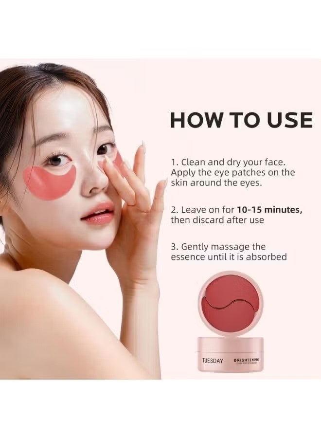 Tuesday Caffeine Eye Patches for Dark Circles & Puffiness | Hydrating Under Eye Mask with Hyaluronic Acid & Niacinamide | Reduce Fine Lines & Brighten Tired Eyes - 60 Pairs - Image 2