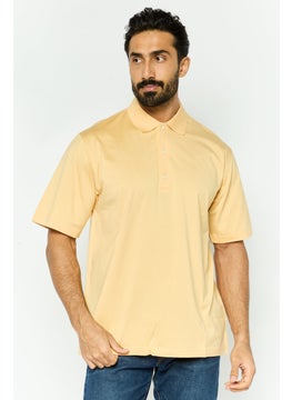 Greg Norman Men Regular Fit Plain Short Sleeve Polo, Tan  - Image 1