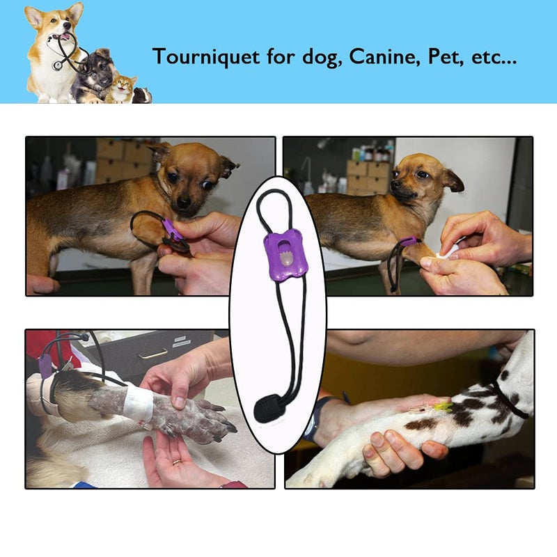 MESINURS Pet Tournique - Quick Release First Aid for Dog Canine Cats Animal, 5 pcs (Purple) - Image 4
