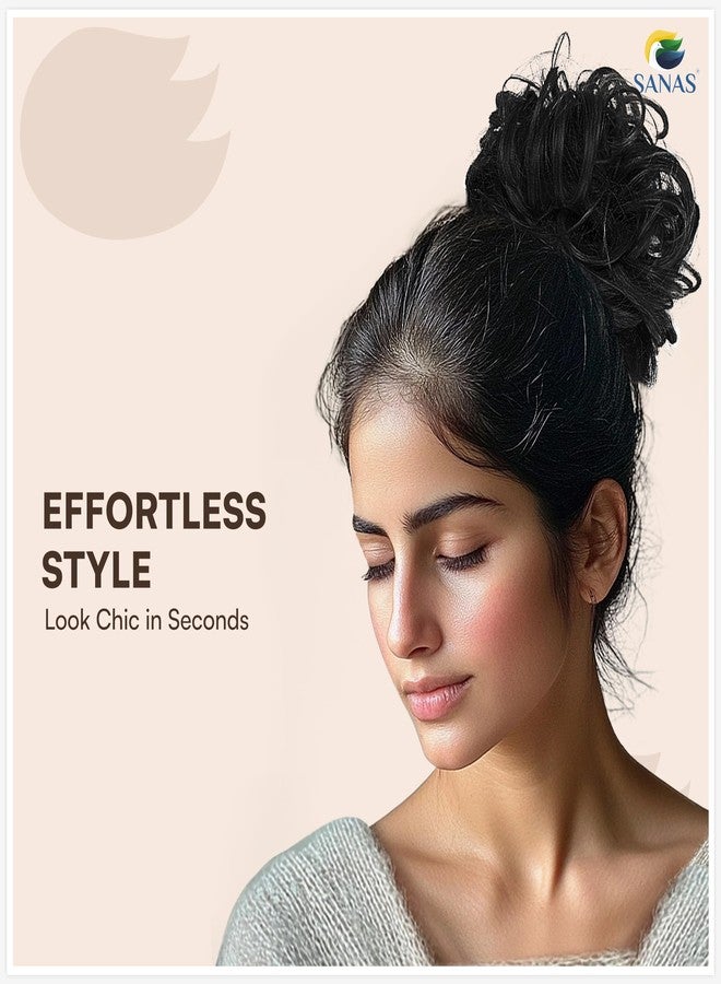 Sanas Messy Hair Buns For Woman (2Pcs) Hair Topper For Women Thin Hair Quick Styling Tool Scrunchies For Women Stylish Accessories Messy Bun Rubber Extension Scrunchie For Girls Aesthetic (2Pcs) Brown - Image 5