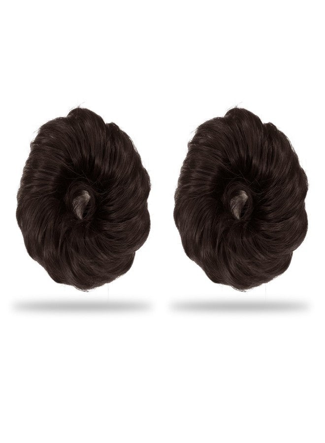 Sanas Messy Hair Buns For Woman (2Pcs) Hair Topper For Women Thin Hair Quick Styling Tool Scrunchies For Women Stylish Accessories Messy Bun Rubber Extension Scrunchie For Girls Aesthetic (2Pcs) Brown - Image 1