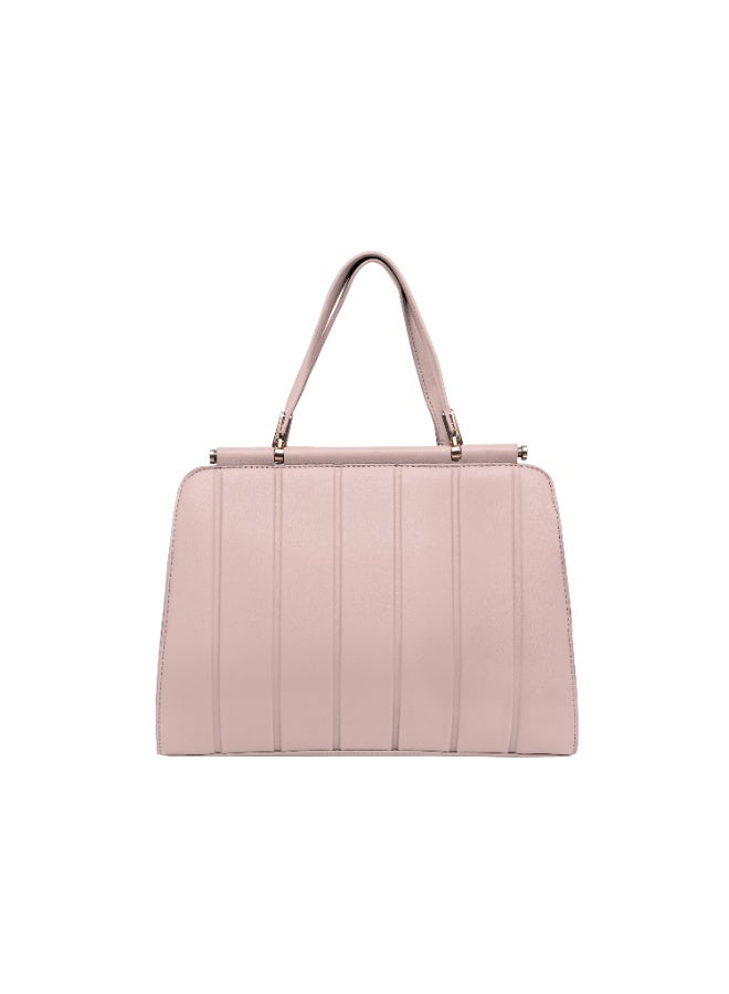 فوسكا شنطة Foska كتف نسائية جلد ناعم – تصميم كلاسيكي للمكتب لون وردي فاتح (بينك) – مقاس 36x25.5 سم - Image 4