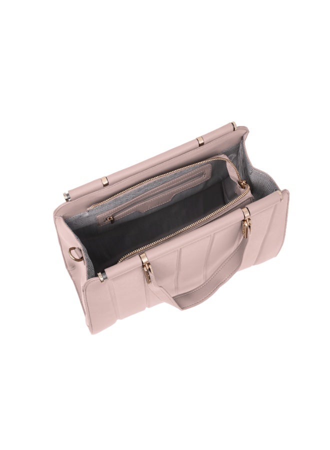 فوسكا شنطة Foska كتف نسائية جلد ناعم – تصميم كلاسيكي للمكتب لون وردي فاتح (بينك) – مقاس 36x25.5 سم - Image 5