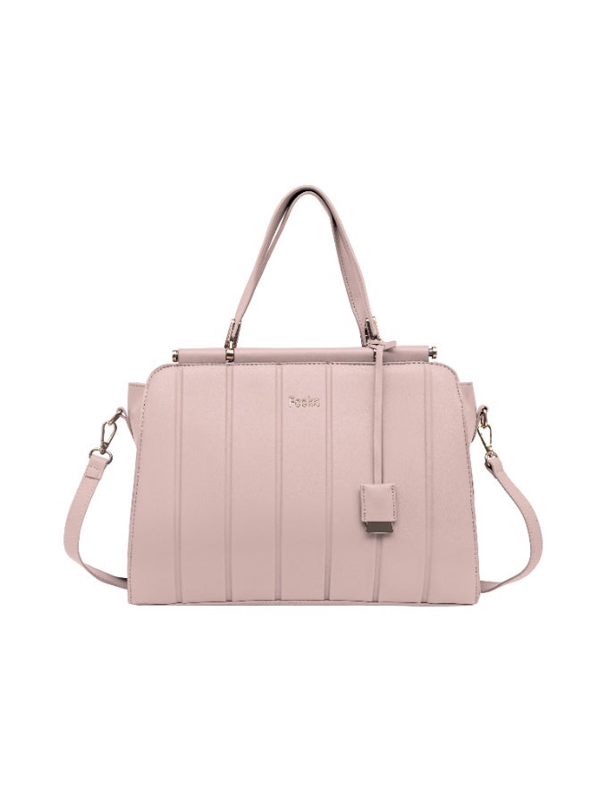 فوسكا شنطة Foska كتف نسائية جلد ناعم – تصميم كلاسيكي للمكتب لون وردي فاتح (بينك) – مقاس 36x25.5 سم - Image 1