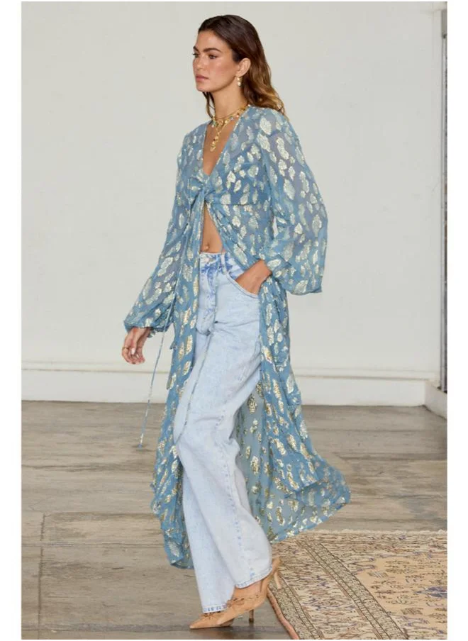 Never fully Dressed Printed V-Neck Wrap Dress