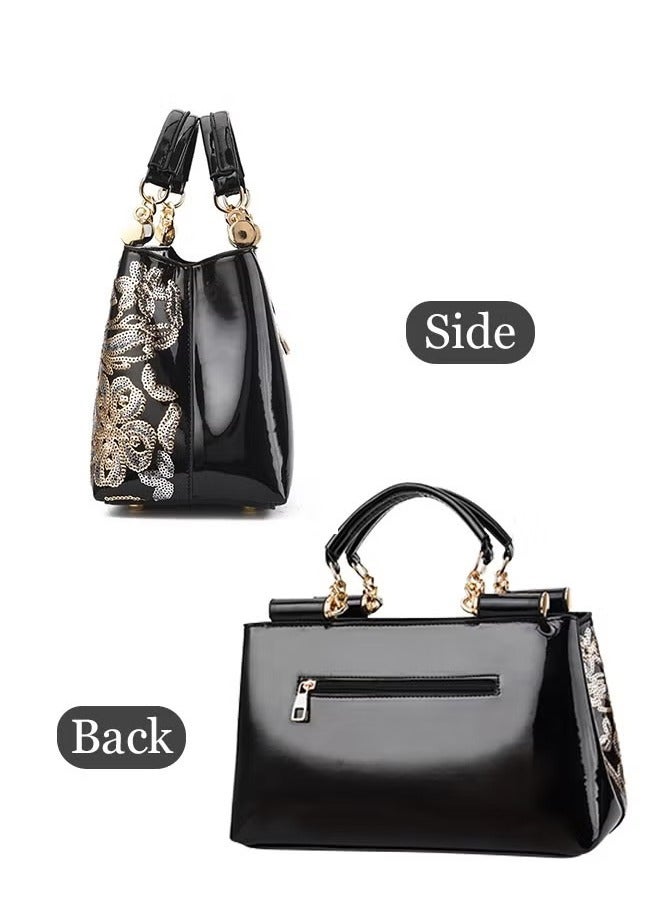 كان واي حقيبة يد فاخرة وأنيقة جلد متطور فريد لامع للزفاف سعة كبيرة كتف واحد منحوتة حقيبة ساعي للنساء / الأم / صديق الفتاة هدية - Image 5