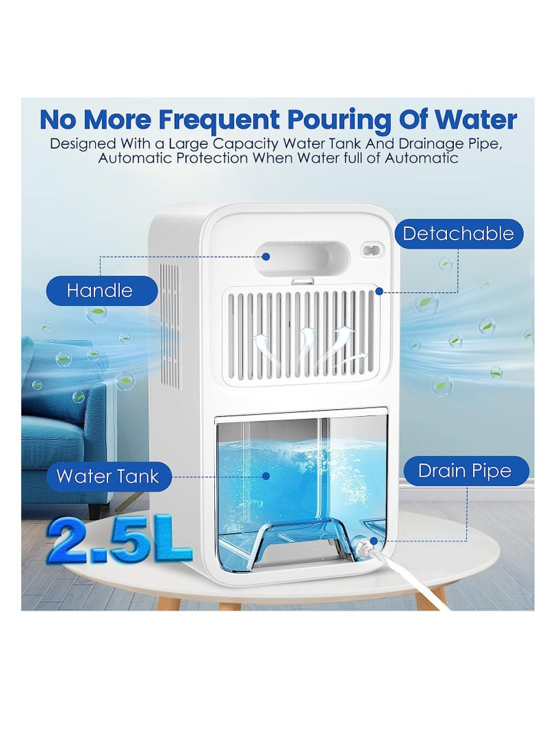 Arabest 95oz Dehumidifiers for Home,Portable Dehumidifier With Sleep Mode 7 Colors Light Timer Auto Defrost and Drain Hose, Small Dehumidifiers for Bedroom Bathroom Basements Closet RV  - Image 2