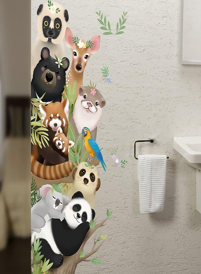 DREAM DECALS ملصقات جدارية من دريم ديكالز، بتصميم حيوانات الغابة الكرتونية، تشمل قردًا وكوالا وغزالًا، لتزيين جدران غرف الأطفال والرضع وغرف النوم وغرف المعيشة وغرف اللعب - ذاتية اللصق - Image 3