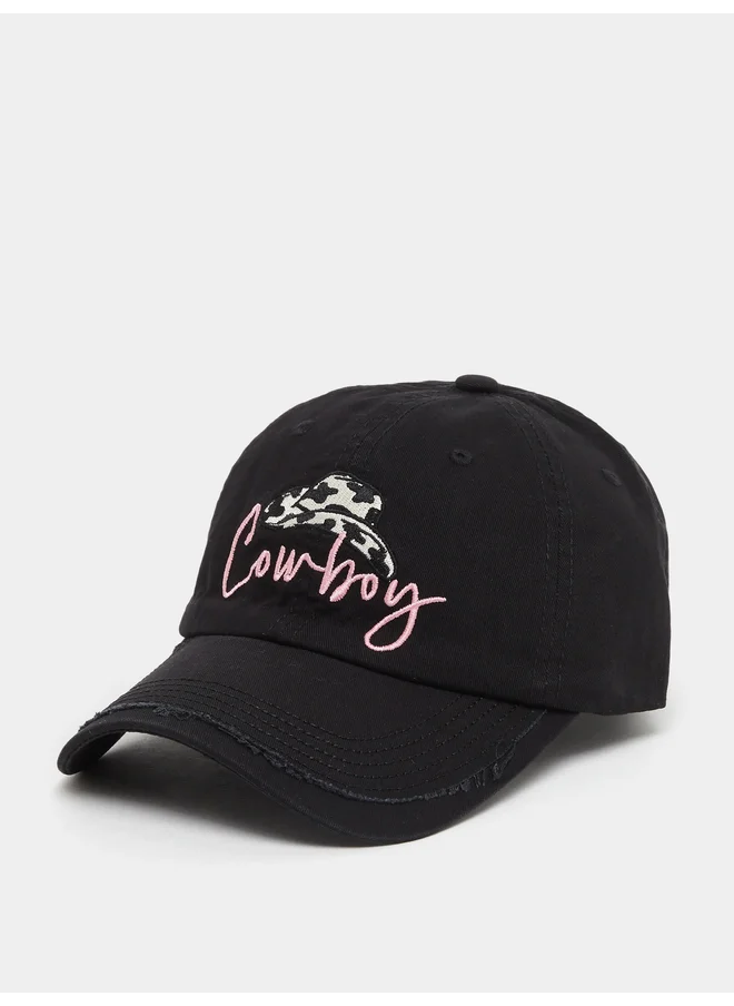 ستايلي Styli Black Cowboy Design Baseball Cap