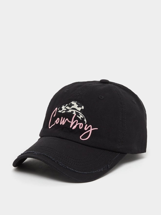 Styli Styli Black Cowboy Design Baseball Cap  - Image 1