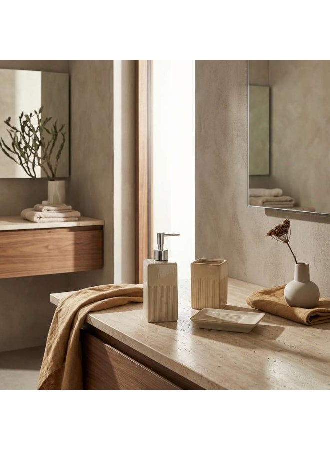 Pan Home مجموعة ملحقات الحمام ميتينا 3 قطع - كريمي - Image 3