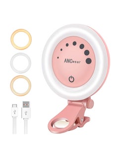 KASTWAVE Selfie Ring Light, for Phone for iPhone Laptop Mini Clip On and Portable Light for Photography, Makeup, 21 Light Mode 60 Led Beads 500mhA Rechargeable  - Image 1
