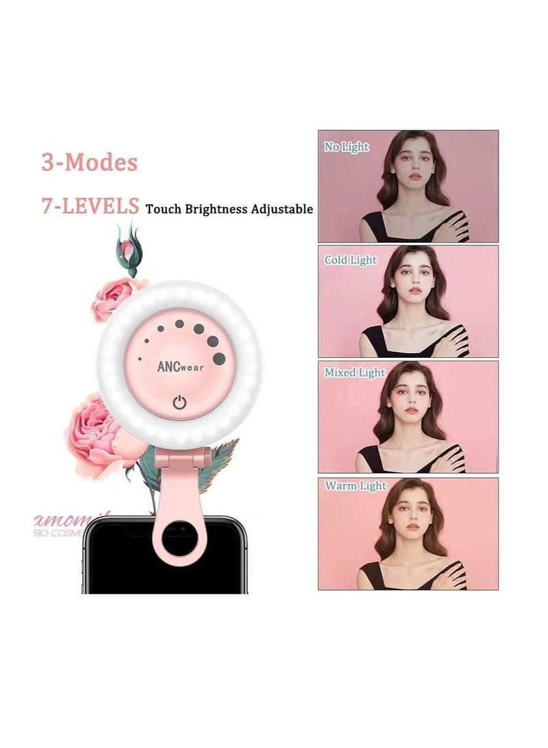 KASTWAVE Selfie Ring Light, for Phone for iPhone Laptop Mini Clip On and Portable Light for Photography, Makeup, 21 Light Mode 60 Led Beads 500mhA Rechargeable  - Image 3