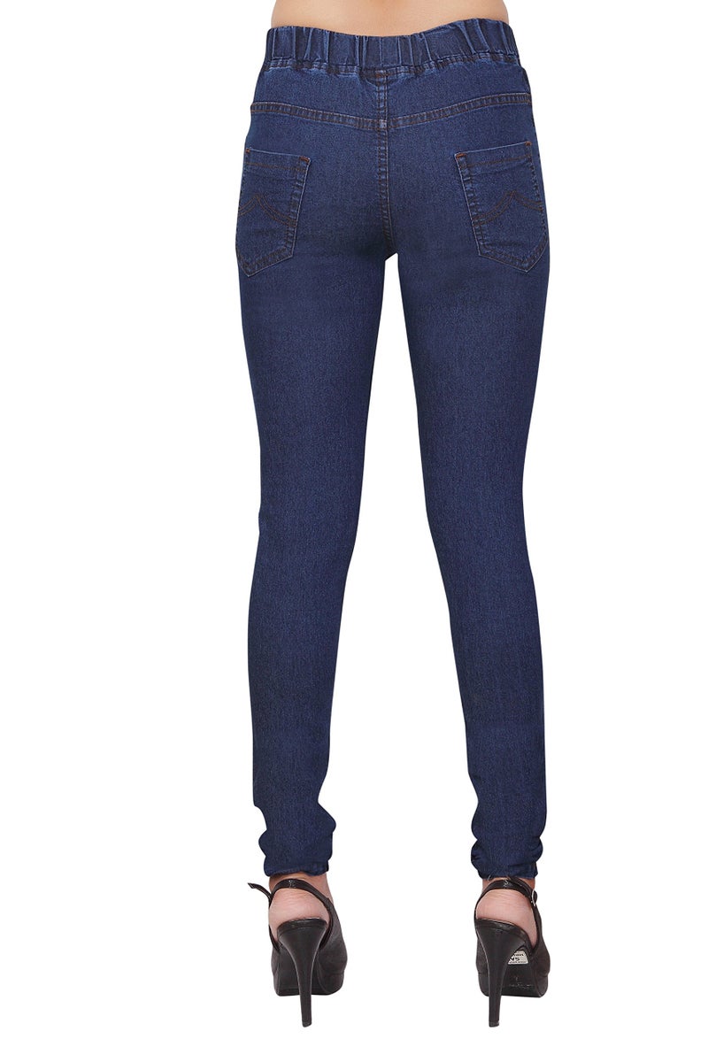 ADBUCKS Women's Cotton Lycra Jeggings With Elasticated Waistband (Plus Size Also Available) - Image 4