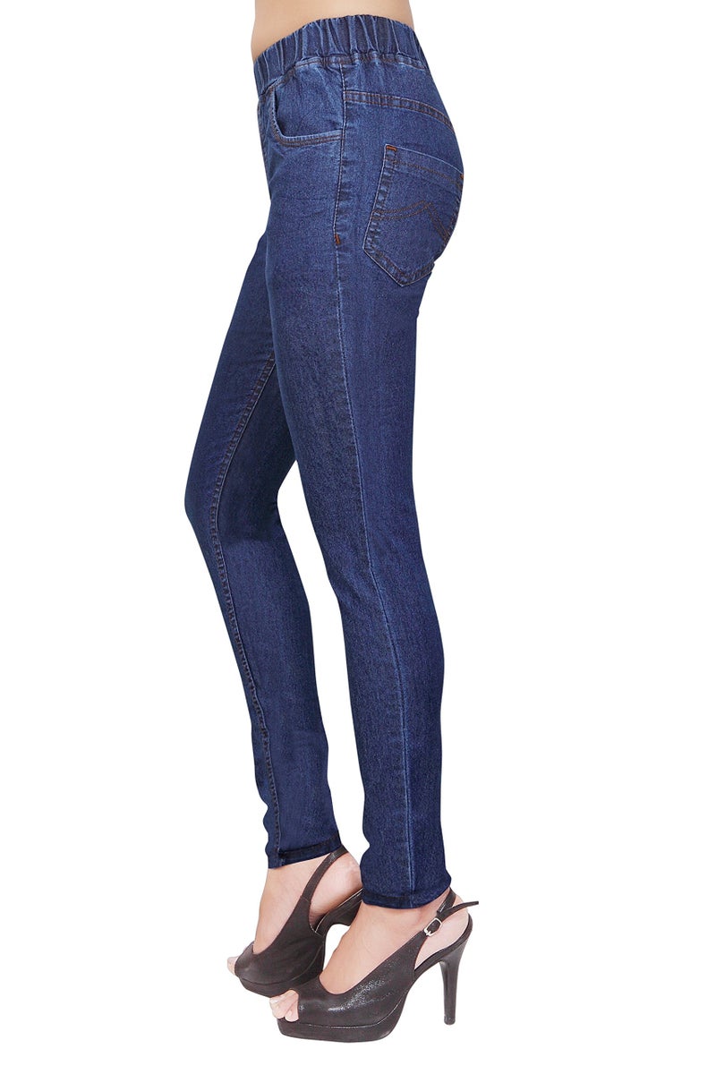 ADBUCKS Women's Cotton Lycra Jeggings With Elasticated Waistband (Plus Size Also Available) - Image 2