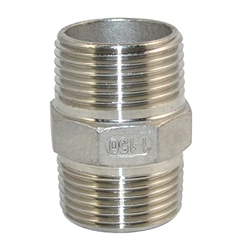 DAN SPEED Hex Nipple 1" Male x 1" Male 304 Stainless Steel threaded Pipe Fitting NPT (1 inch) - Image 2