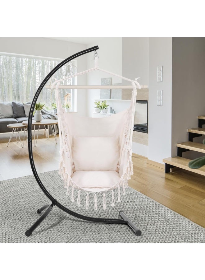 Antikiano Boho Hanging Hammock Chair with Cushions and Decorative Tassels, Comfortable Swing Seat for Indoor and Outdoor Relaxation – 100 × 114 cm - Image 3