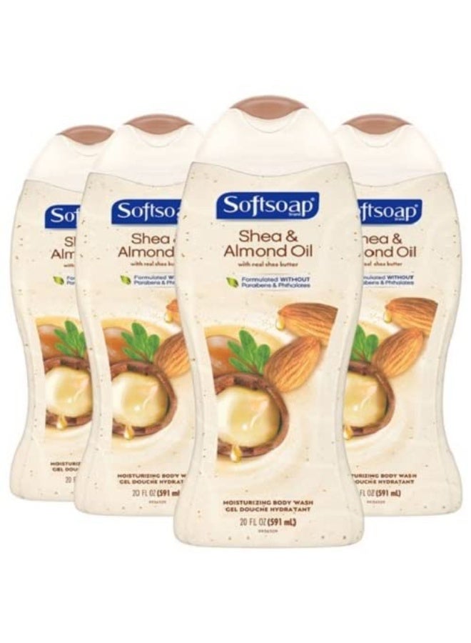Softsoap Gentle Wash Hypoallergenic Body Wash, Shea - 20 Fluid Ounce (Pack of 4)