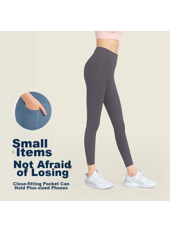 Vfu Xingqing Yoga Pants For Women, High-waisted Lifting, Running, Fitness, Sports Pants, High-elasticity Tight-fitting Pants, Dove Gray Purple, M - Image 4